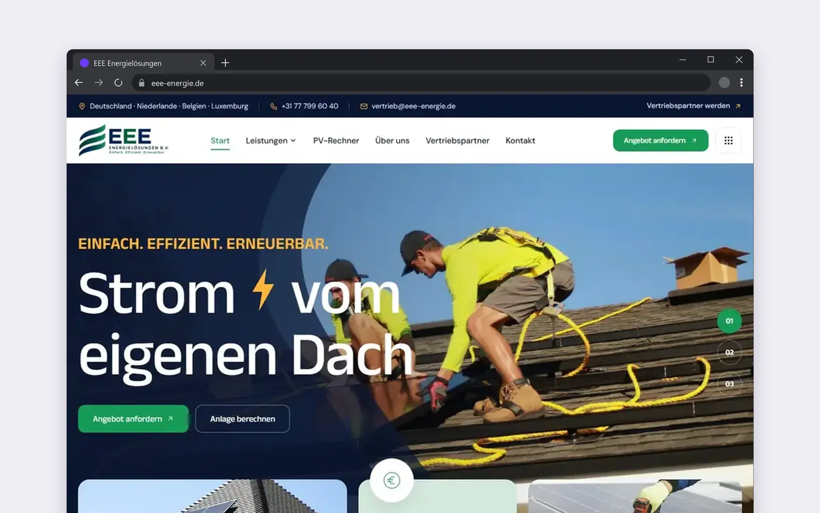 Website von EEE Energielösungen