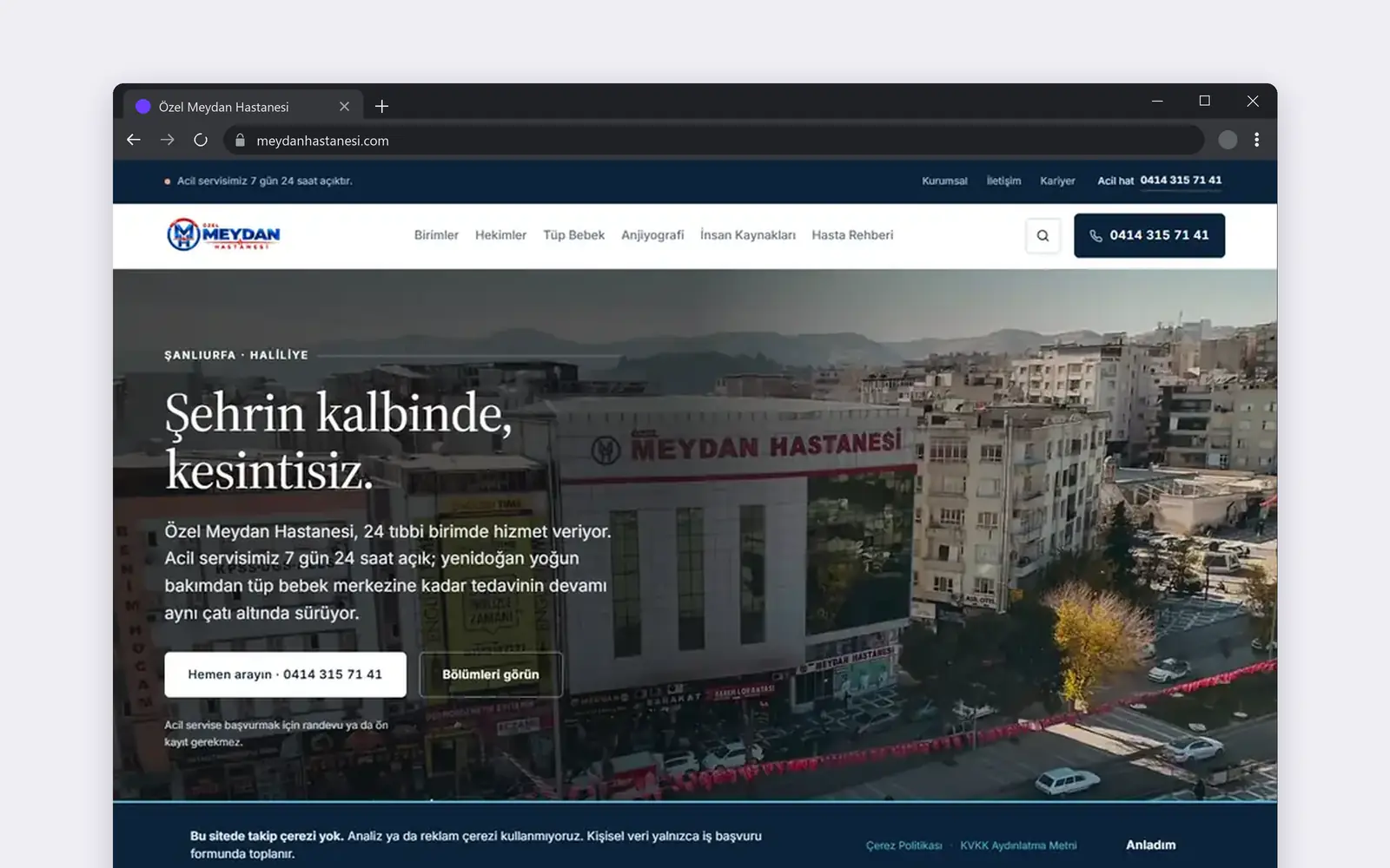 Website von Özel Meydan Hastanesi